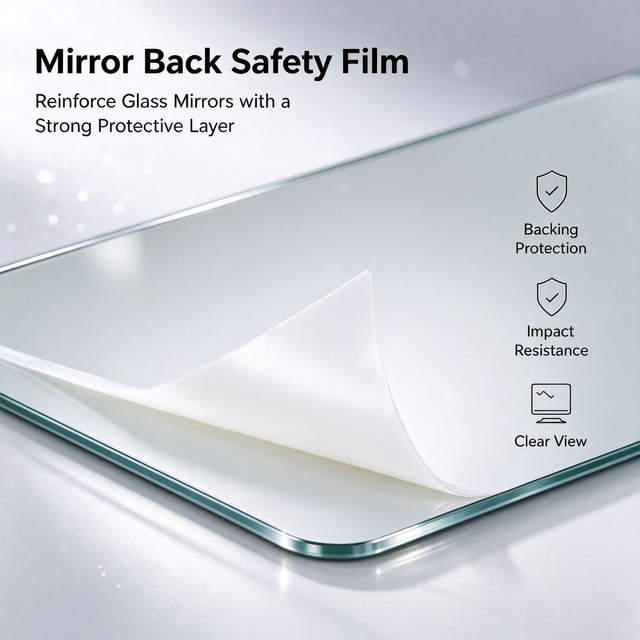 Película de ventana transparente de seguridad con respaldo de espejo de PE