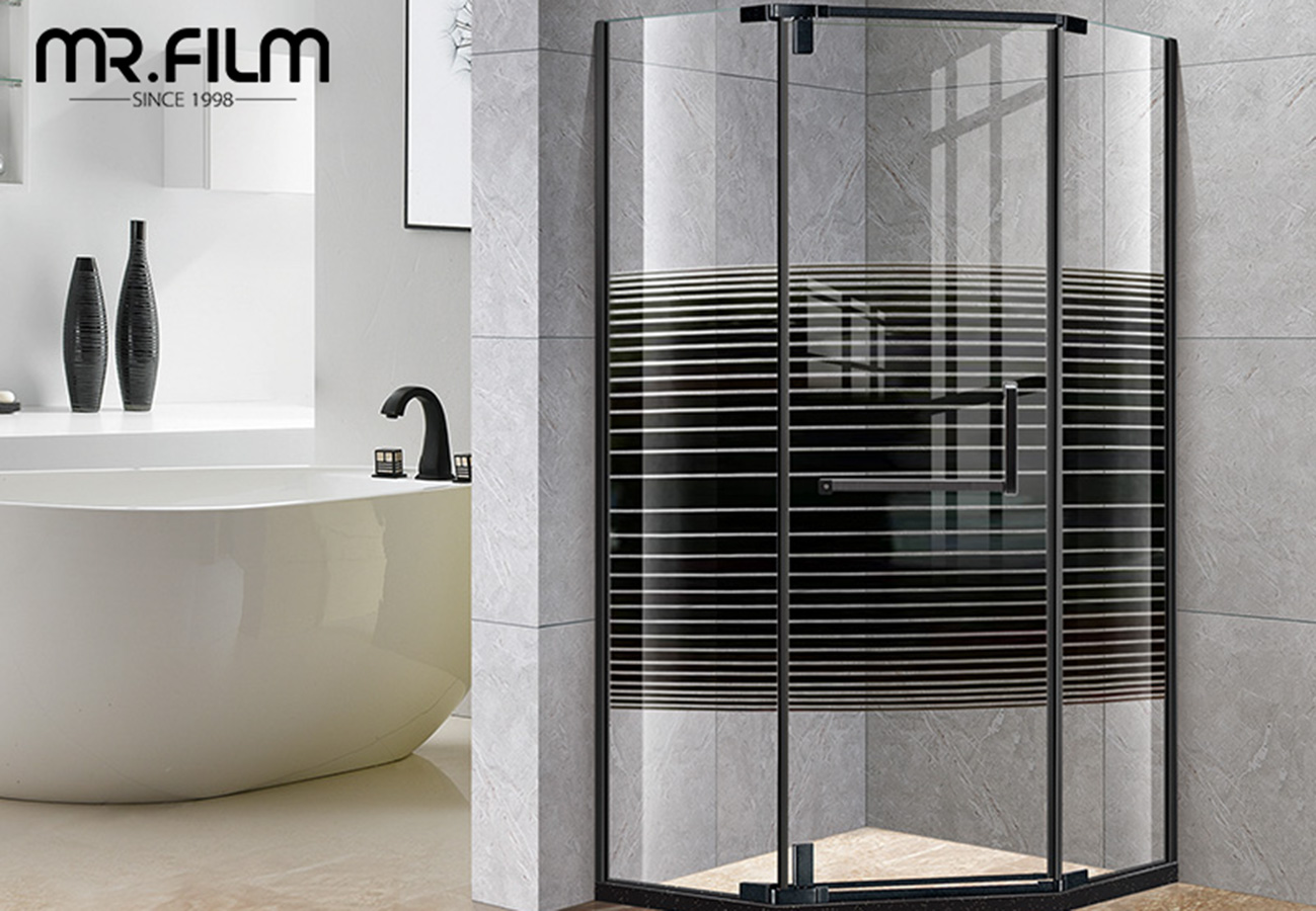 Pel&iacute;cula decorativa para vidrio de ducha 